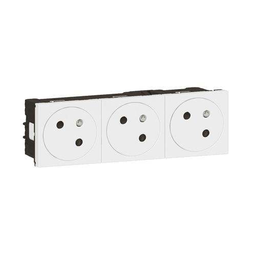 gniazdo MOSAIC 3X2P+Z podłączenie przez zac. automatyczne -6 modułów białe 16A-250V~,