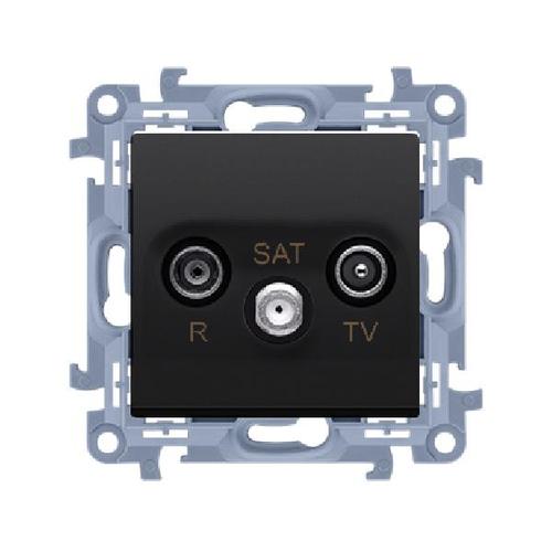 SIMON 10 gniazdo antenowe R-TV-SAT końcowe zakończeniowe do gniazda przelotowego (moduł). czarny mat