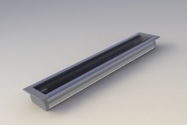 profil LED Podtynkowy A, długość 100cm, aluminiowy, czarny anodowany