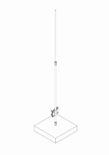 Maszt odgromowy wolnostojący h=3m fi18 podst. 40kg