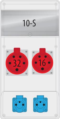 Rozdzielnica R-BOX SLIM 10S 32A/5p, 16A/5p, 2x230V