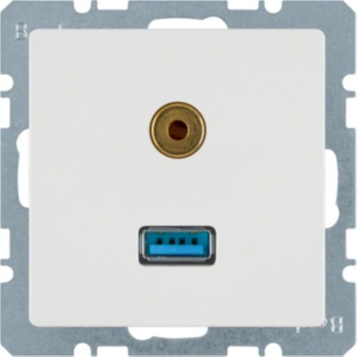 gniazdo USB/3.5 mm audio Q.x  biały, aks