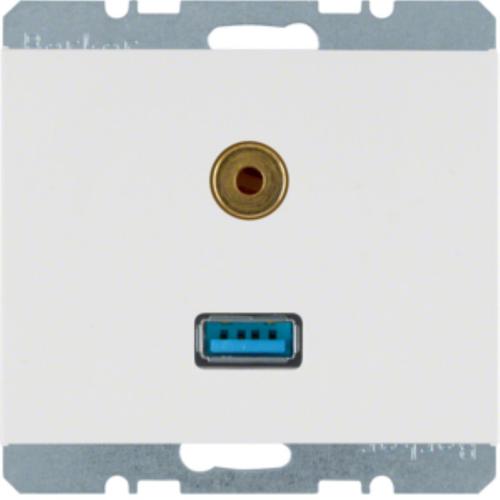 gniazdo USB / 3,5 mm K.1  Audio biały