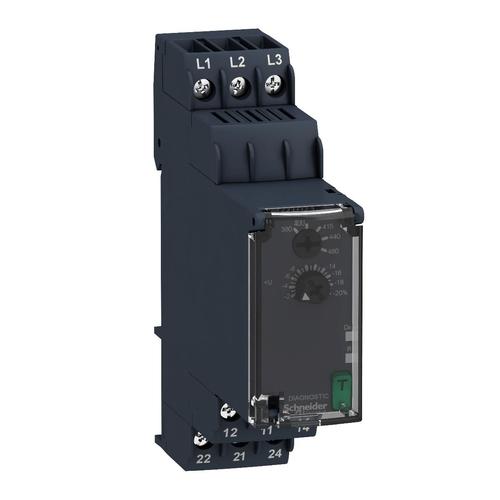 przekaźnik kontroli  Zelio Control 3 fazowy, 304 576V AC, styk 2C/O