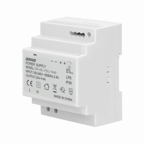 zasilacz na szynę DIN 24VDC, 4A, 100W, szerokość 4 moduły
