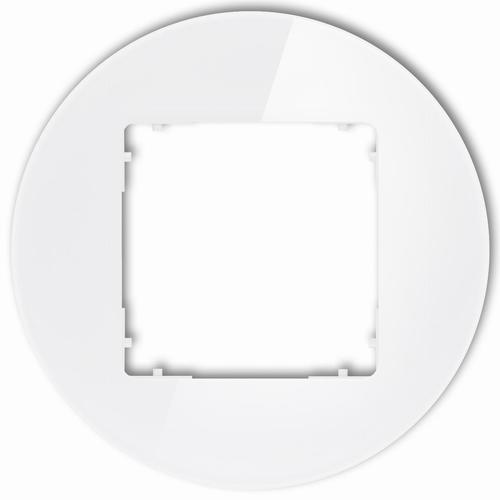 ICON Ramka uniwersalna pojedyncza okrągła - efekt szkła (ramka: biała; spód: biały) biały