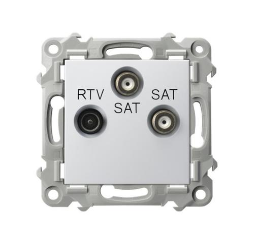 gniazdo SZAFIR RTV-SAT z dwoma wyjściami SAT - kolor biały