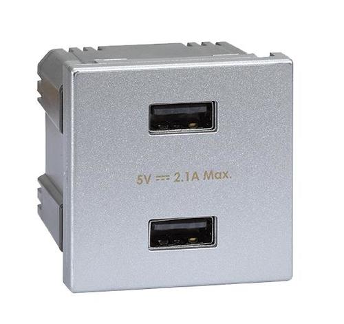 SIMON CONNECT ładowarka USB K45 (45x45) gniazdo typ A 5V/2,1A aluminium