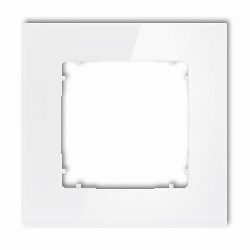 ICON ramka uniwersalna pojedyncza kwadratowa - efekt szkła (ramka: biała; spód: biały) biały