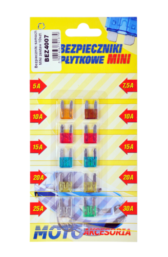 bezpiecznik samochodowe MINI 10szt BEZ4007