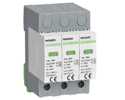 ogranicznik przepięć SPD Ex9UEP, typ I+II, 1000 V DC, 3 moduły szer., dla uziemionych systemów PV Ex9UEP1+2 6.25 3P 1000...