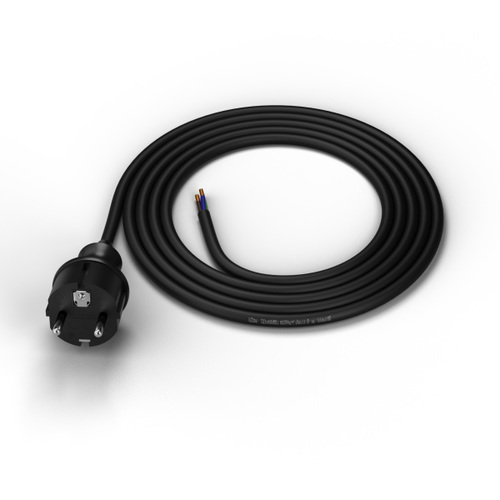 przewód+wtyczka prosta PP-40H/1,5M/3X1,5/H05RR IP44; 3x1,5 H05RR 1,5m czarny