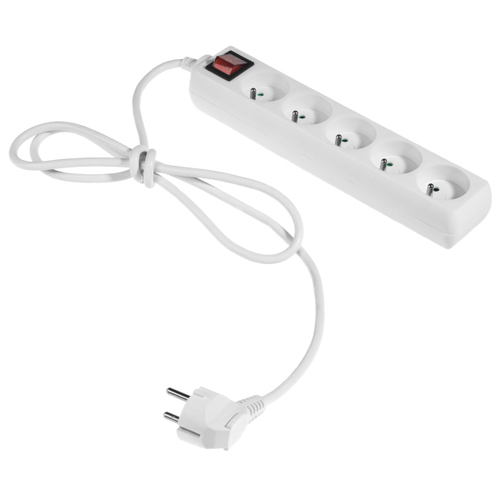 przedłużacz 5gn z/z  3m wyłącznikiem;ECO; 5X2p+z; 10A;; biały