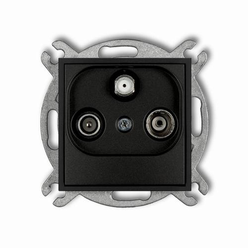 ICON Mechanizm gniazda abonenckiego RTV-SAT końcowego 1,5dB czarny mat