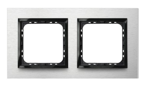 ramka IMPRESJA 2-kr. szczotkowane aluminium