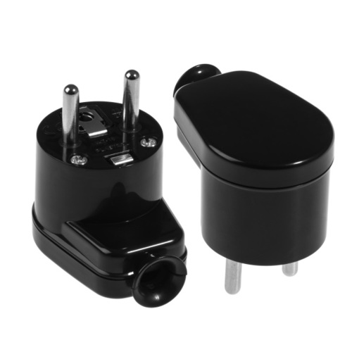 wtyczka rozbieralna, kątowa, 2p+Z, 16A, 250V; WT-16; czarny