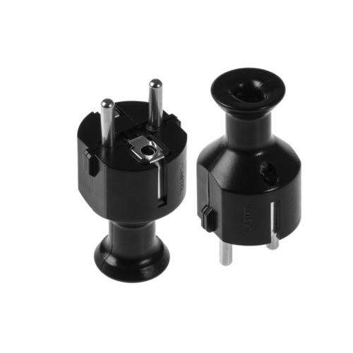 wtyczka rozbieralna, prosta Uni-SCHUKO, 2p+Z Schuko, 16A, 250V; WT-40; czarny