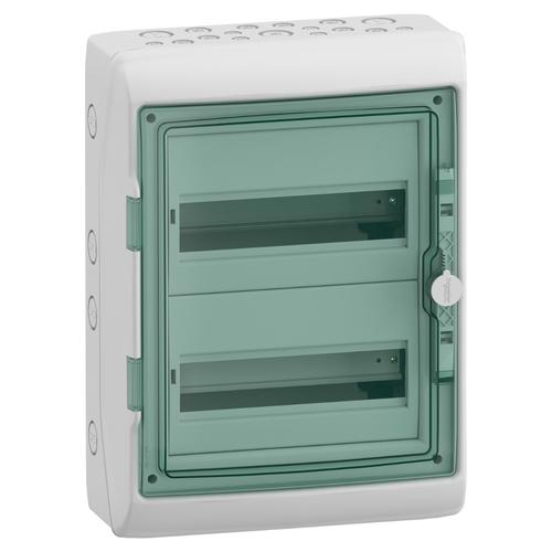 obudowa natynkowa, Mureva (dawna Kaedra), IP65 MRV-2-12-NT-T drzwi transparentne 2 rzędy 12 modułów/rząd