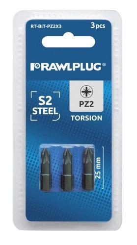 bity PZ2 25mm TORSION POZIDRIV2 20szt/op