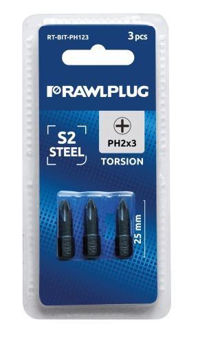 bity PH2 25mm TORSION PHILIPS2 3szt blister