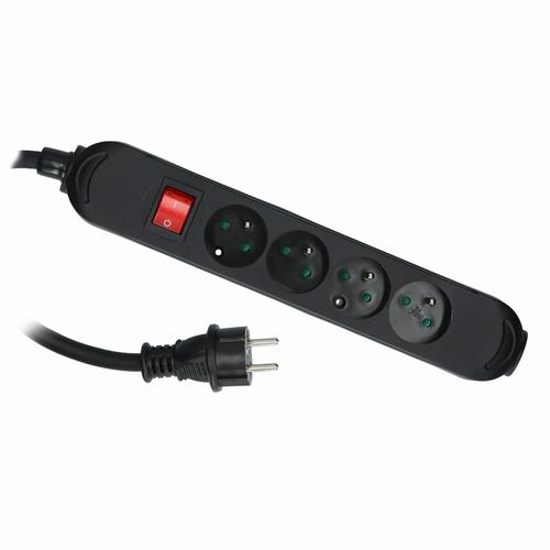 przedłużacz PS-PRO 4-gn. z/u z włącznkiem 3x2,5mm2 H05RR-F PS-470WS/PRO/3X2,5/H0RR-F/1,5 czarny