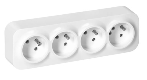 gniazdo poczwórne n/t ToDo 2P+Z IP20, 16A, 230V AC, 16A, 230V AC biały