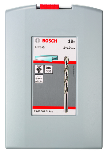 zestaw wierteł 19-częściowy do metalu HSS-G ProBox, DIN 338, 135° 1-10 mm