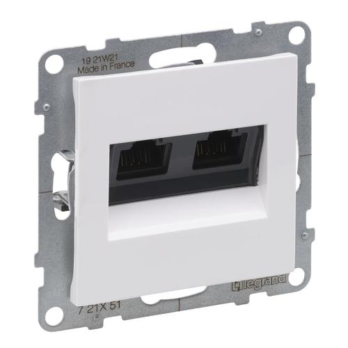 gniazdo SUNO 2XRJ45/kat 5E UTP, biały, Legrand