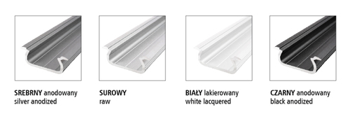 profil LED aluminiowy L2 srebrny anodowany podtynkowy standard 2,02 m