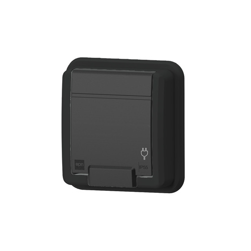 AQUANT 2K gniazdo podtynkowe pojedyncze z uziemieniem 2P+Z IP 55 - kolor antracyt