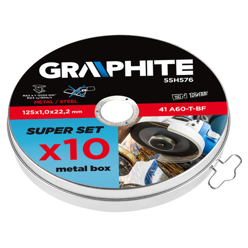 tarcza tnąca do metalu 125 x 1.0 x 22.2 mm, 41 A60-T-BF (kpl=10 szt.)